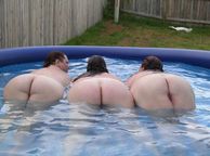 Three Fat Ass Women In The Pool - female